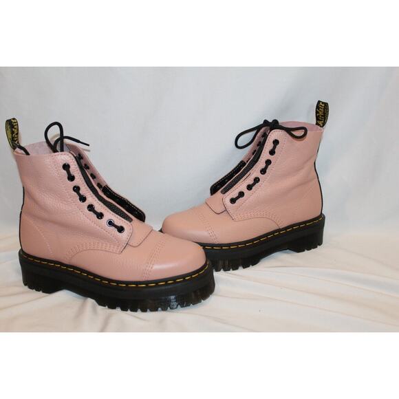 NIB Dr. Martens SINCLAIR MILLED LEATHER PLATFORM BOOTS MSRP $240‎ in Peach Beige - Picture 4 of 8